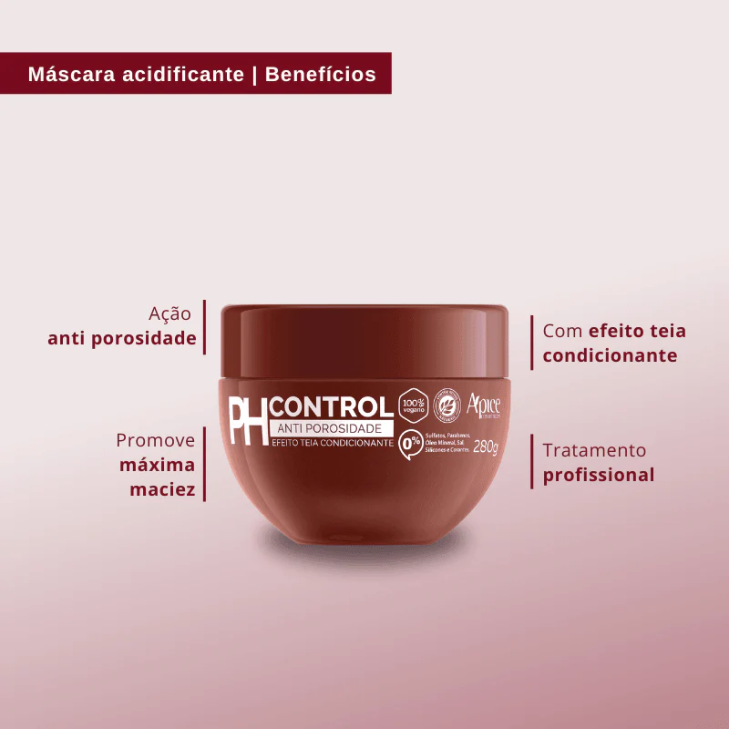 Tratamento Anti Porosidade PH CONTROL 280 gr - Máscara Acidificante Tratamento Condicionante - Image 4