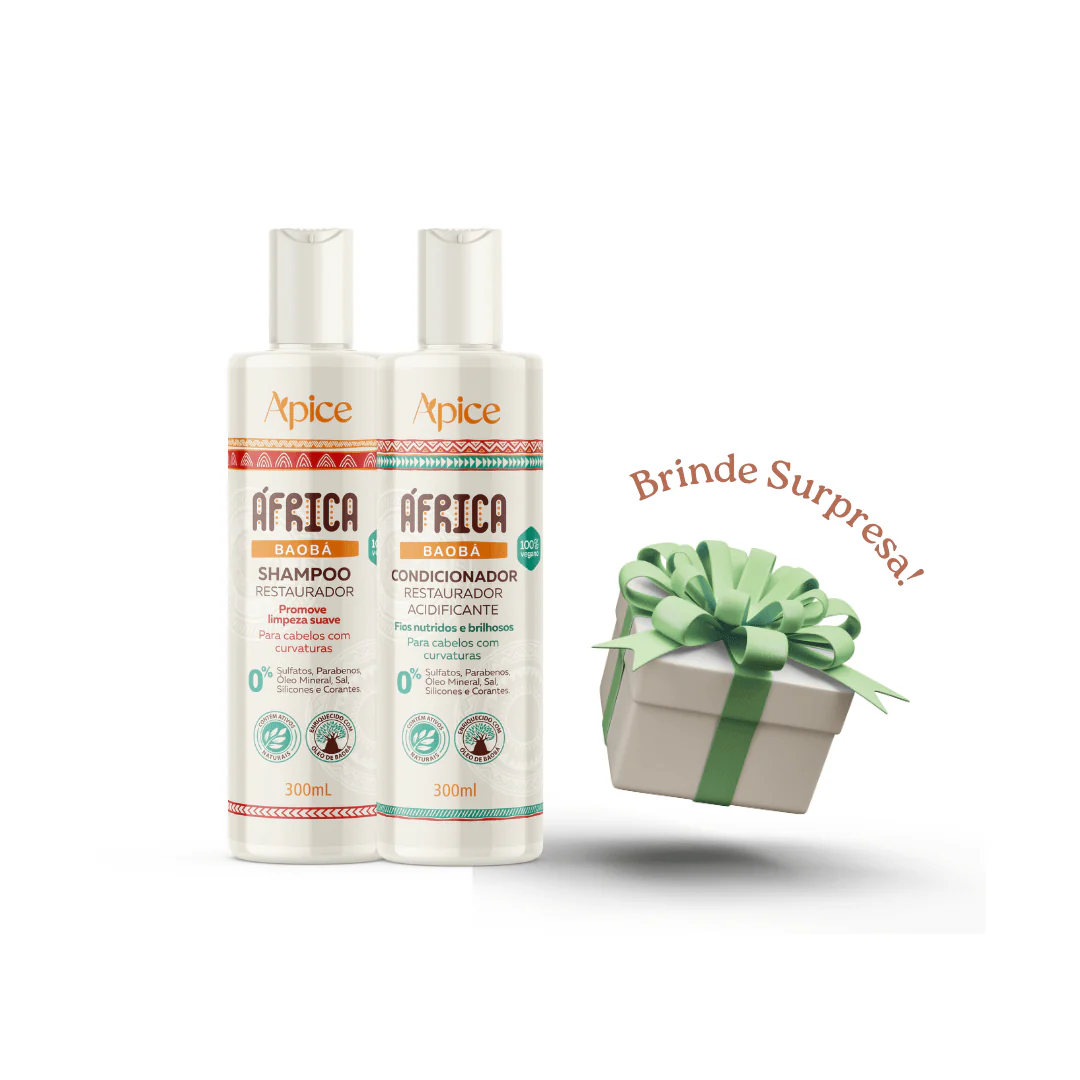 Kit África Baobá- Shampoo, Condicionador e Produto Supresa (3 ITENS)