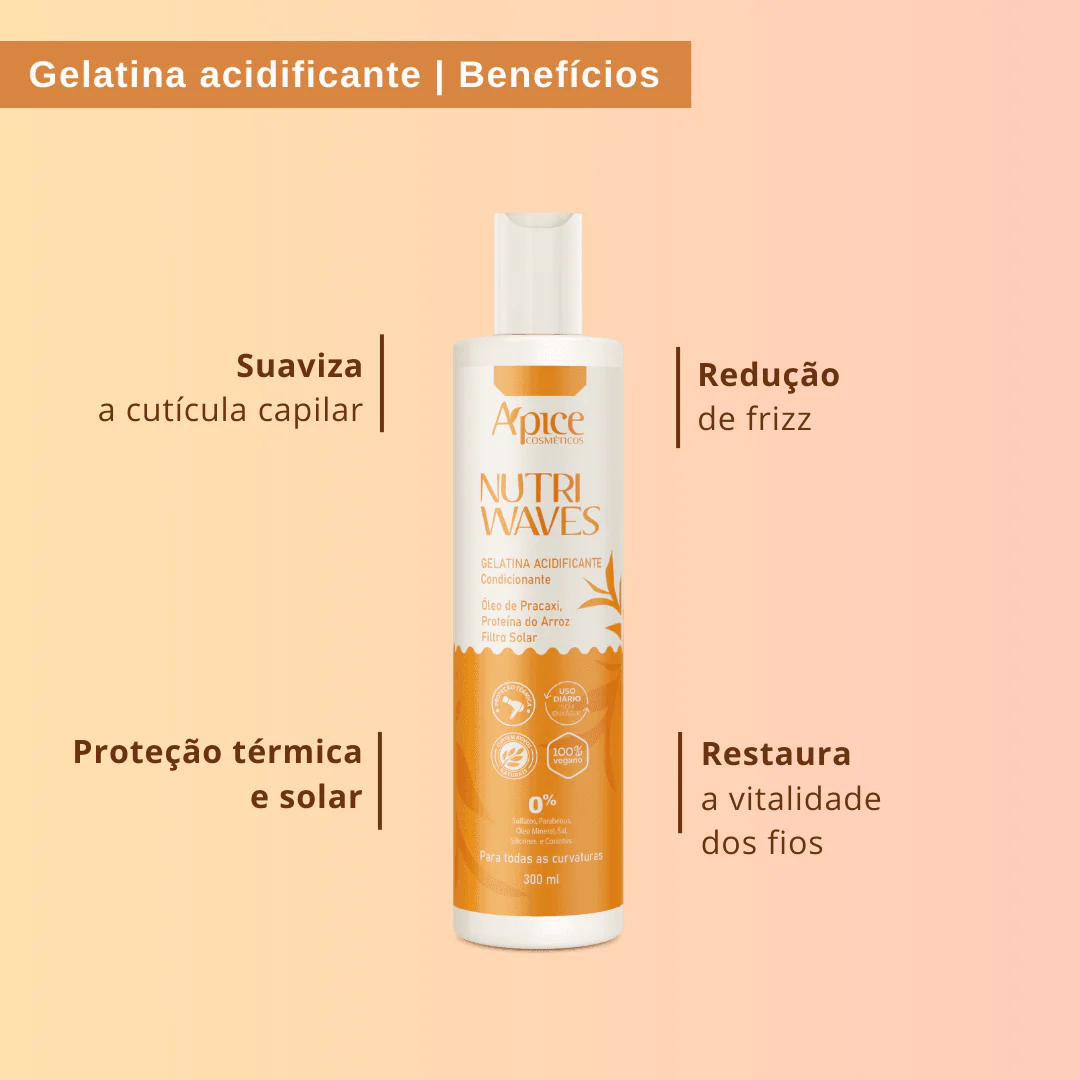 Kit Onduladas Nutri Waves - Shampoo, Condicionador, Gelatina, Máscara e Creme de Pentear (5 ITENS) - Image 12