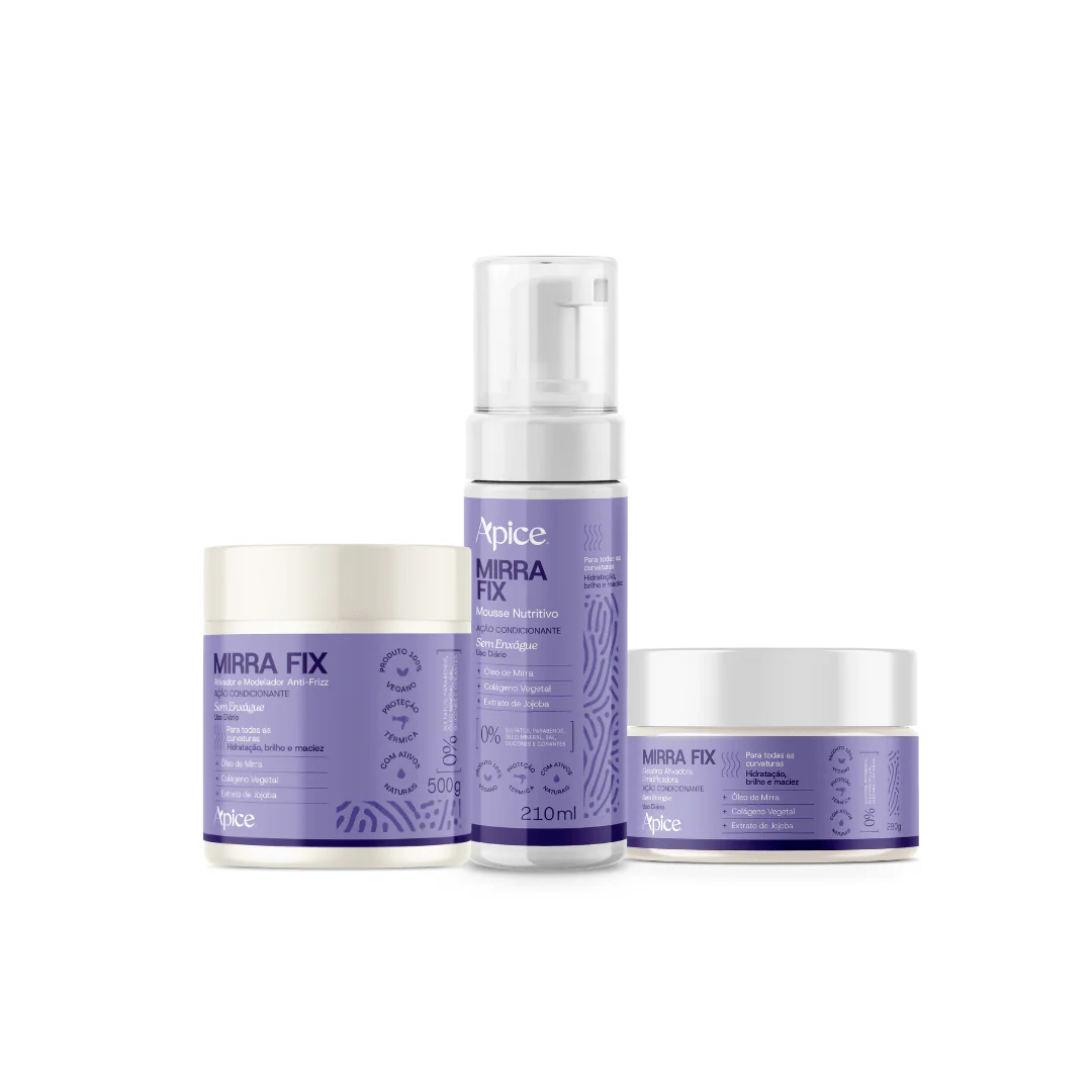 Kit Mirra Fix - Ativador, Gelatina e Mousse (3 ITENS)