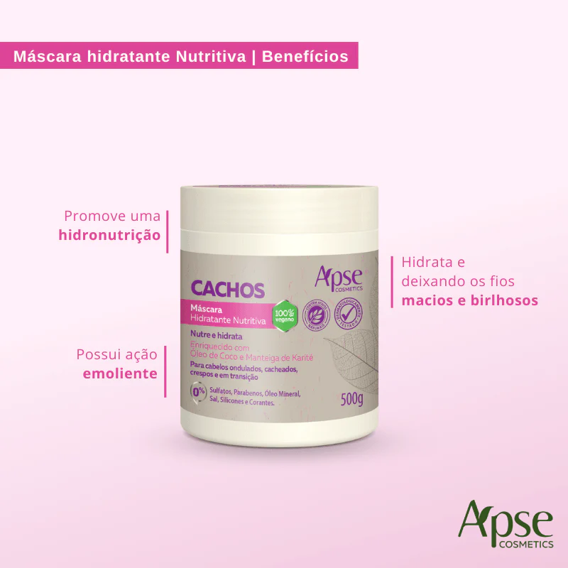 Máscara Cachos Hidratante Nutritiva 500g - Tratamento Condicionante - Image 3